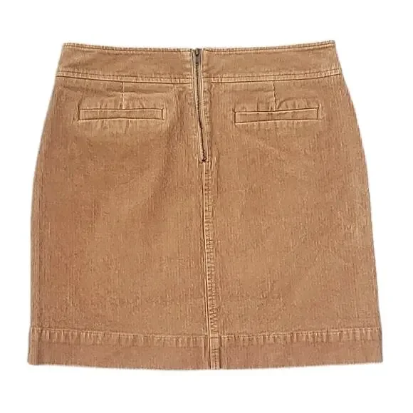 LOFT Brown Corduroy Mini Skirt Women’s 2 Timeless Luxe Cottagecore Western